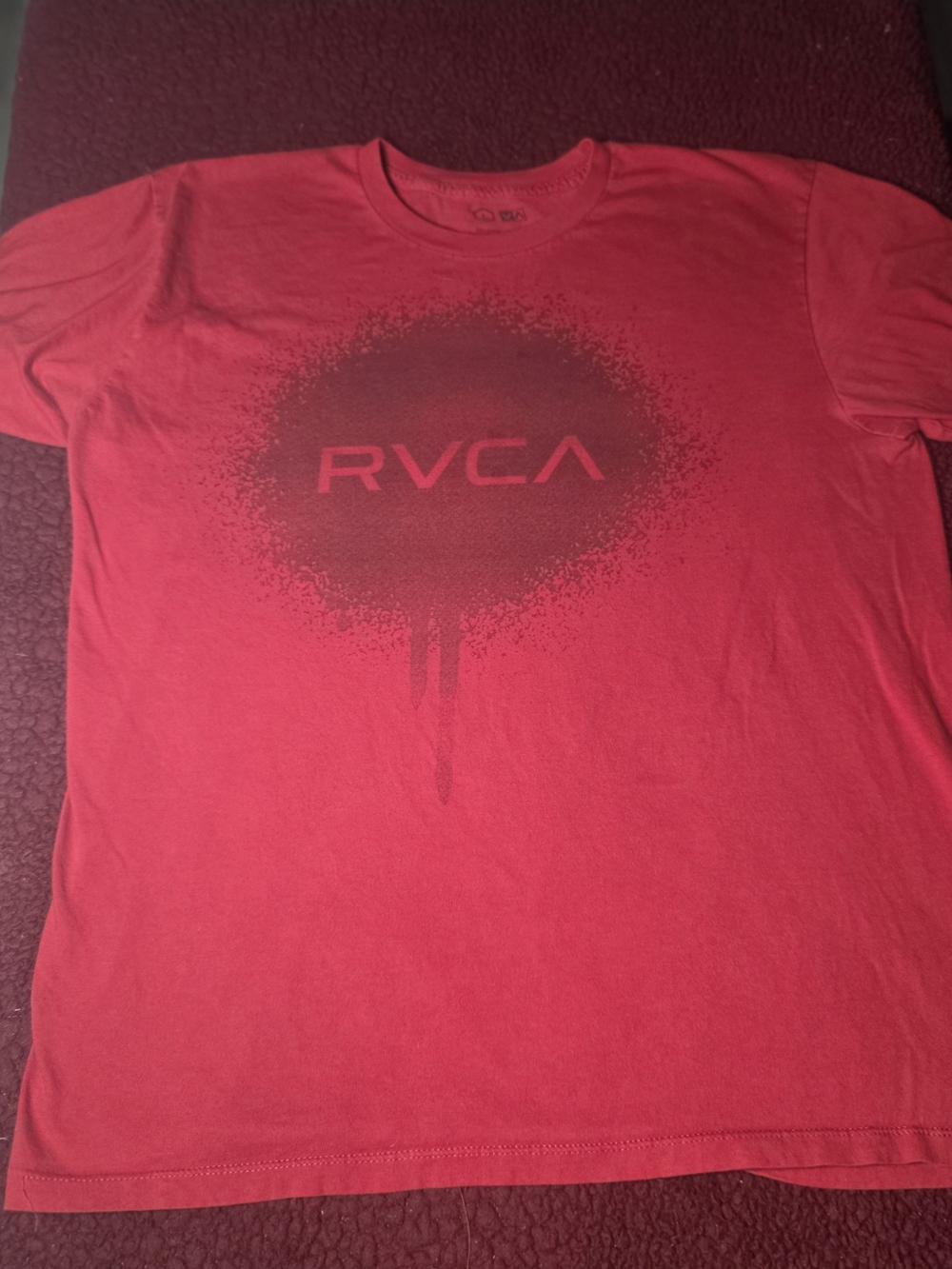 RVCA ANP Men’s Red Logo Crew Neck T-Shirt, L